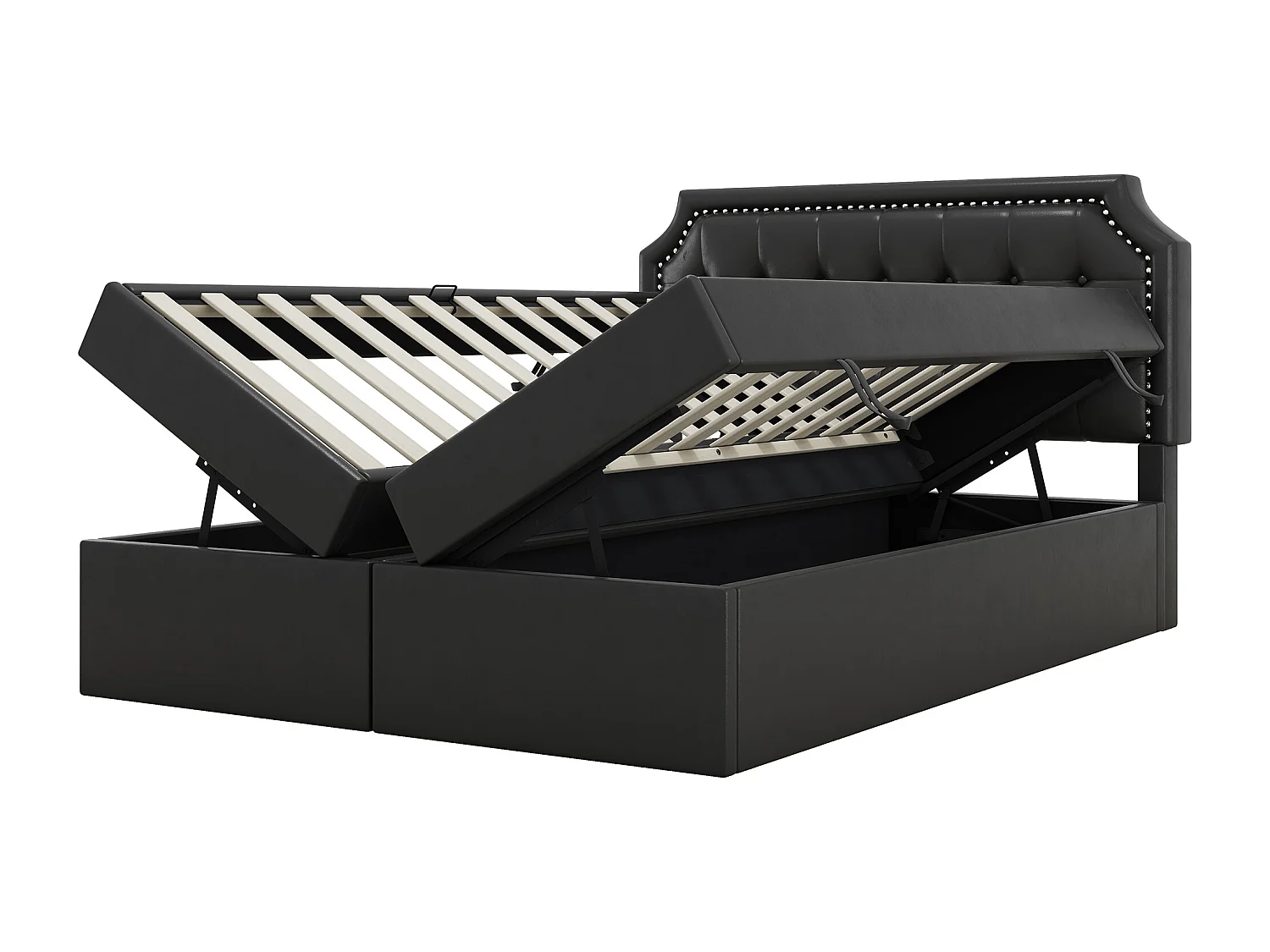 Lit cabane 140x200 cm avec sommier - barrière de protection - bois - blanc (sans matelas)