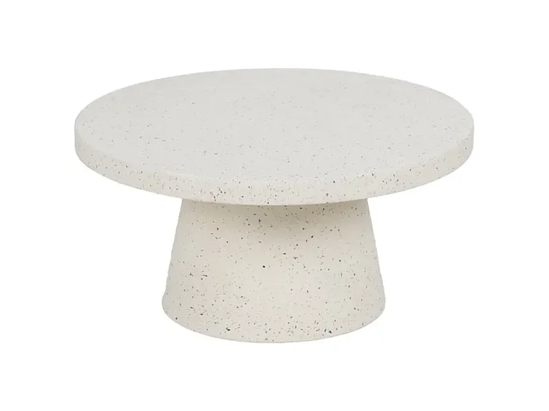 Table basse fibre de magnésium blanche 80 cm légère VEINRA
