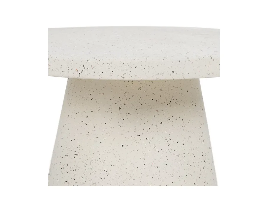 Table basse fibre de magnésium blanche 80 cm légère VEINRA