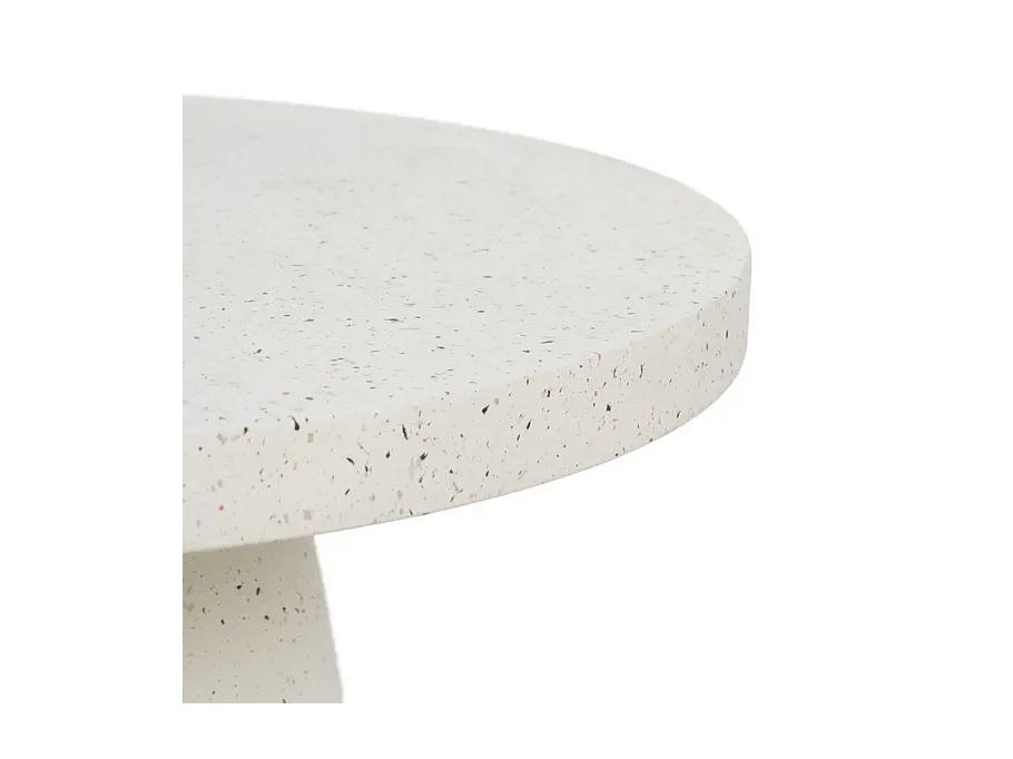 Table basse fibre de magnésium blanche 80 cm légère VEINRA