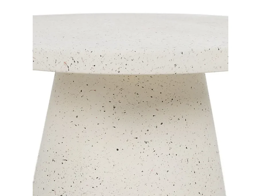 Table basse fibre de magnésium blanche 80 cm légère VEINRA