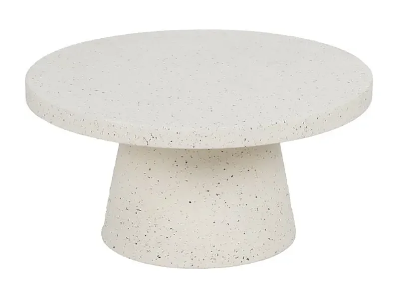 Table basse fibre de magnésium blanche 80 cm légère VEINRA
