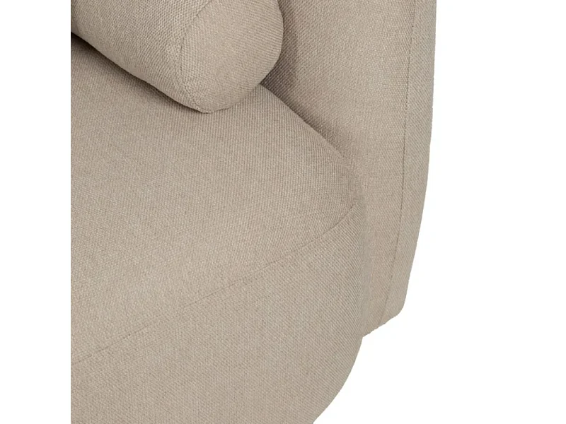 Canapé 2 places galbé en tissu beige avec coussins AURALINE
