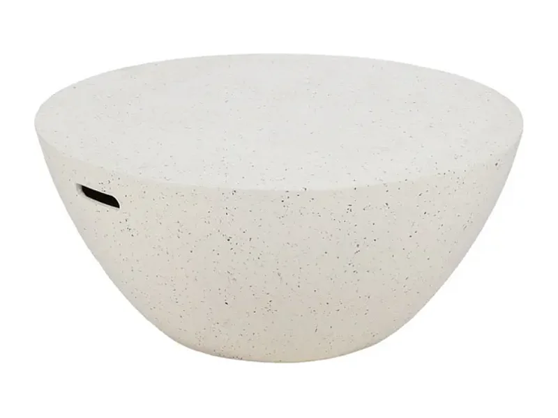 Table basse monolithe magnésium blanc moucheté avec poignées 90 cm FLOREANE