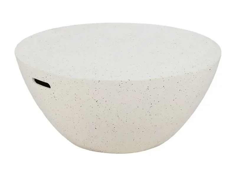 Table basse monolithe magnésium blanc moucheté avec poignées 90 cm FLOREANE