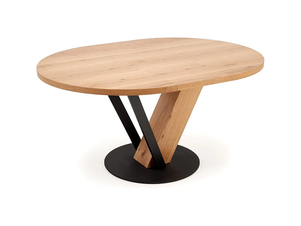 Table de salle à manger ronde de style industriel extensible PEARL