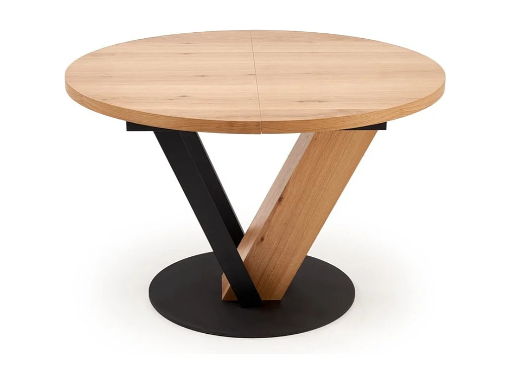 Table de salle à manger ronde de style industriel extensible PEARL