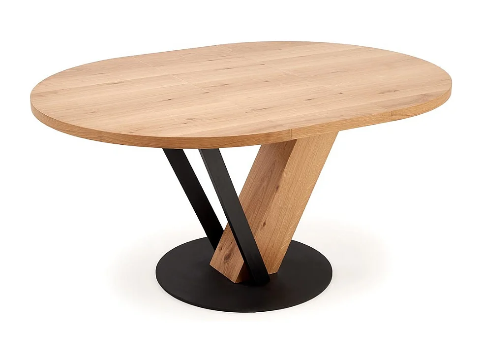 Table de salle à manger ronde de style industriel extensible PEARL