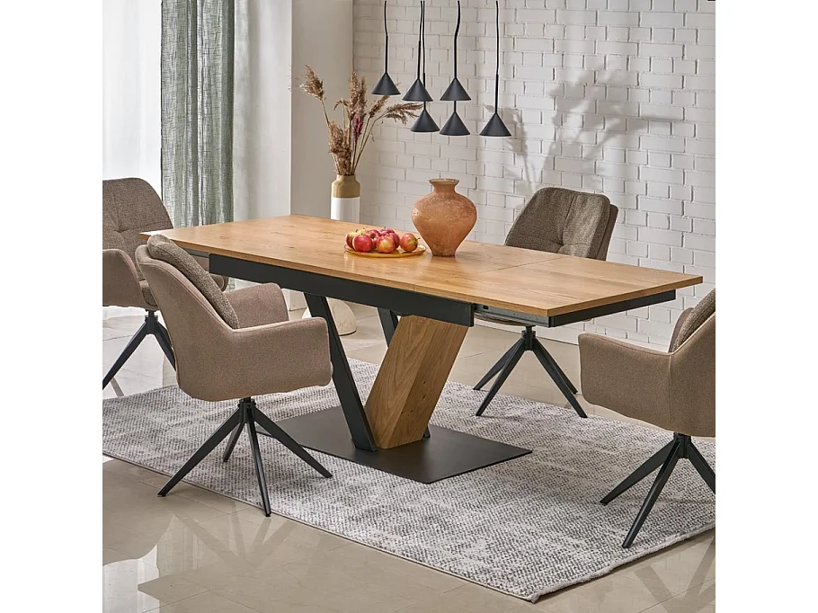 Table de salle à manger design extensible pied en V PEARL