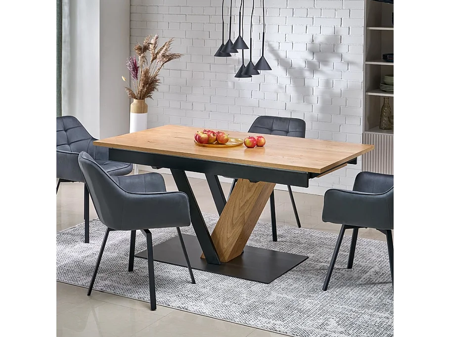 Table de salle à manger design extensible pied en V PEARL