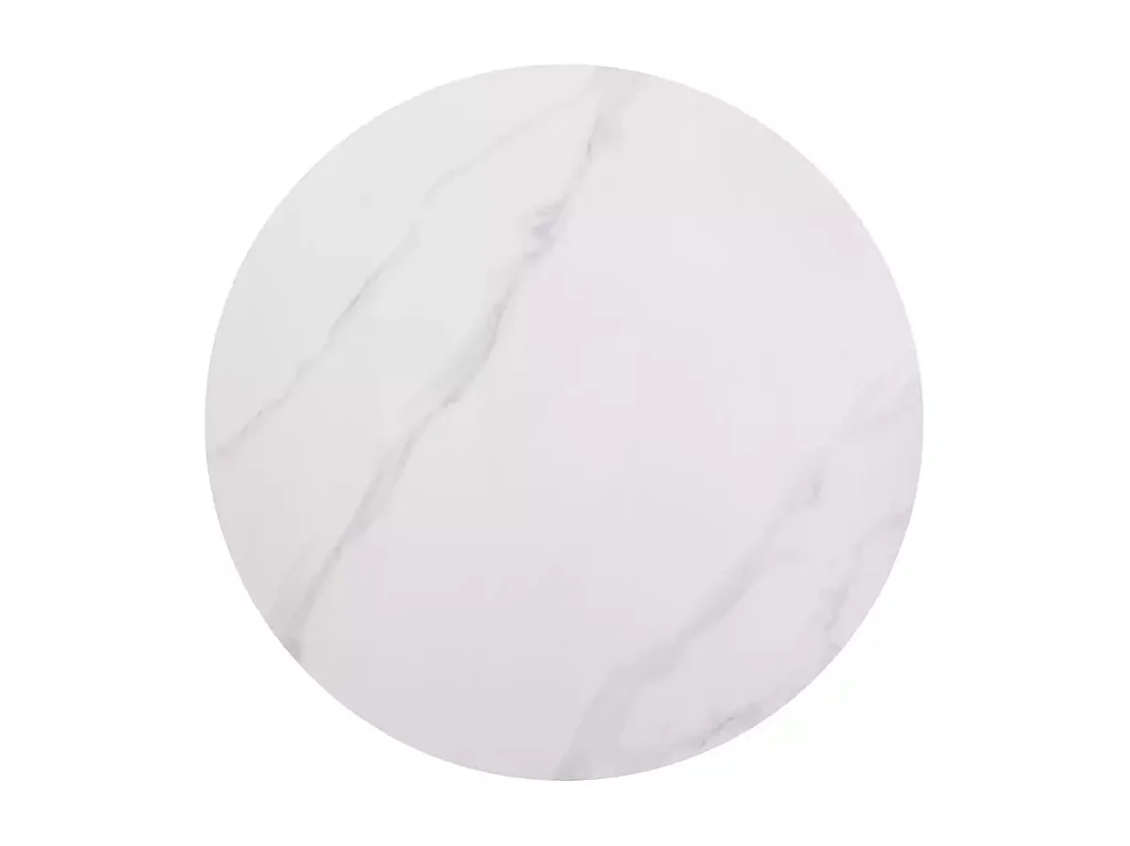 Table ronde 90 cm céramique blanche & métal noir SERAFINA