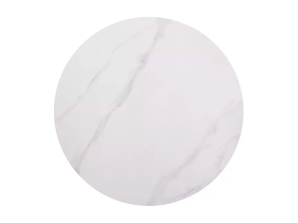 Table ronde 90 cm céramique blanche & métal noir SERAFINA