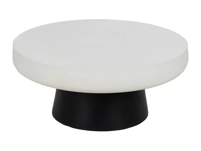 Table basse ronde magnésium blanc noir VELINDRA