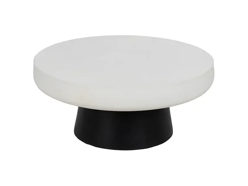 Table basse ronde magnésium blanc noir VELINDRA