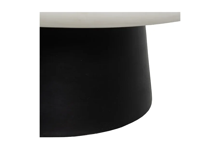 Table basse ronde magnésium blanc noir VELINDRA