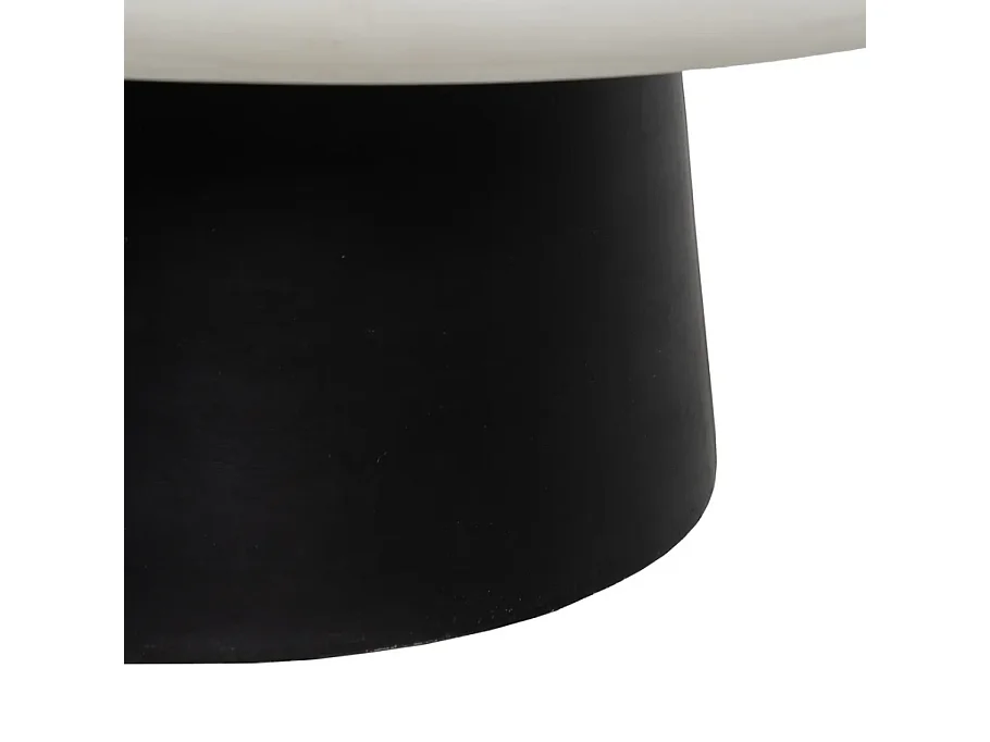 Table basse ronde magnésium blanc noir VELINDRA