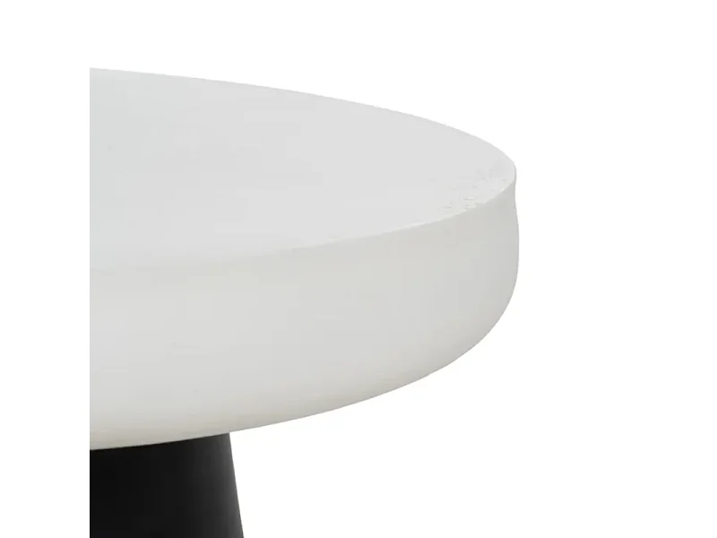 Table basse ronde magnésium blanc noir VELINDRA
