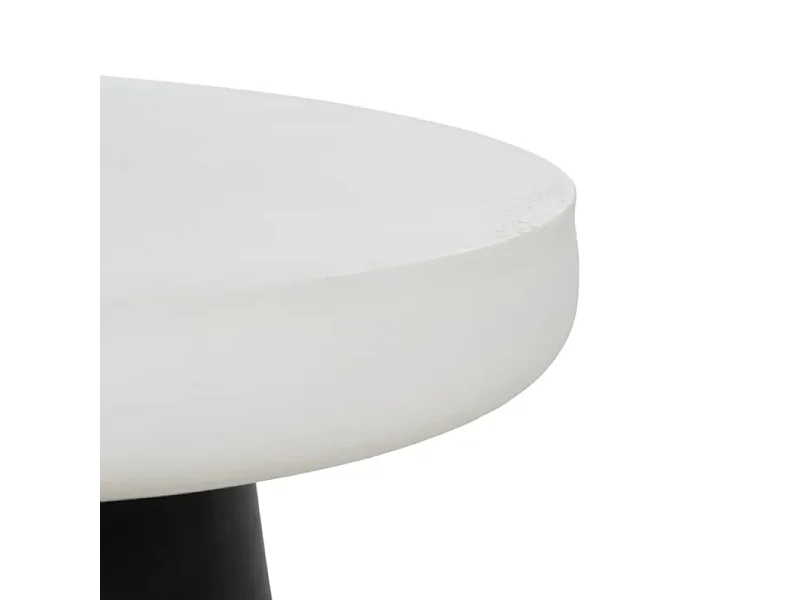 Table basse ronde magnésium blanc noir VELINDRA