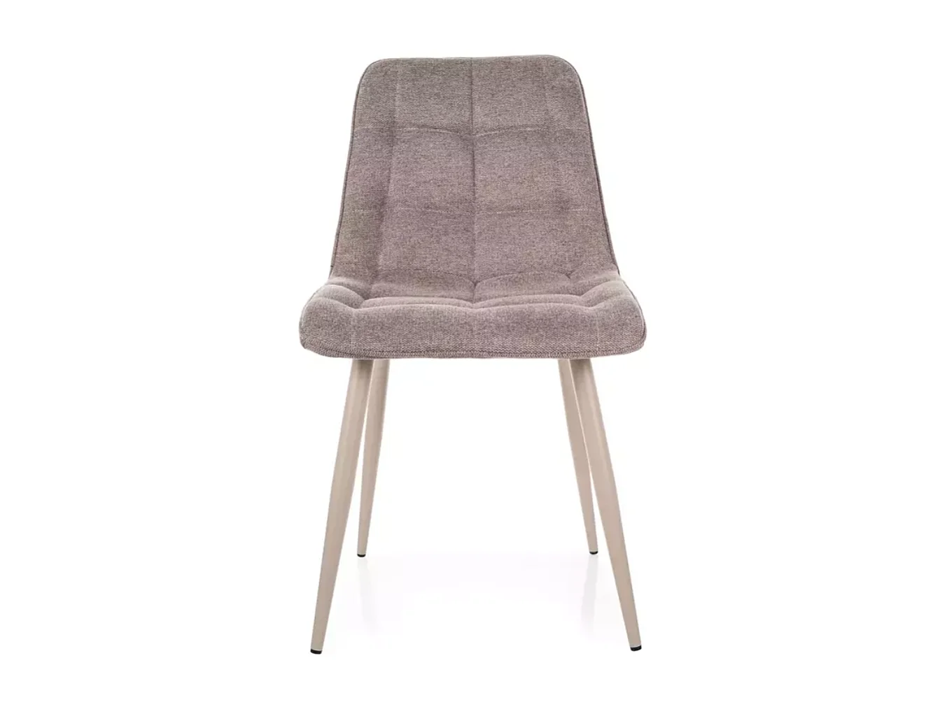 Chaise tissu beige piétement métal cachemire design moderne et doux HARRIET