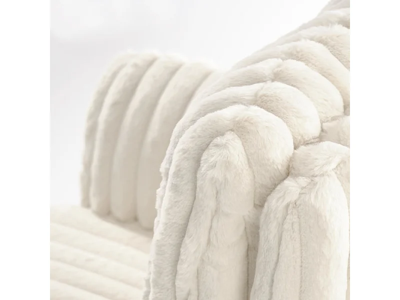 Chaise beige pivotante en tissu côtelé avec pieds en métal Nuvem