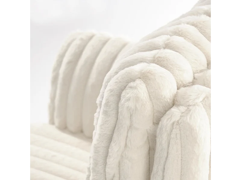 Chaise beige pivotante en tissu côtelé avec pieds en métal Nuvem