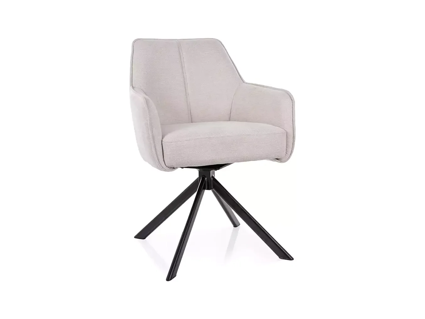 Chaise pivotante beige en tissu avec retour automatique NOMP