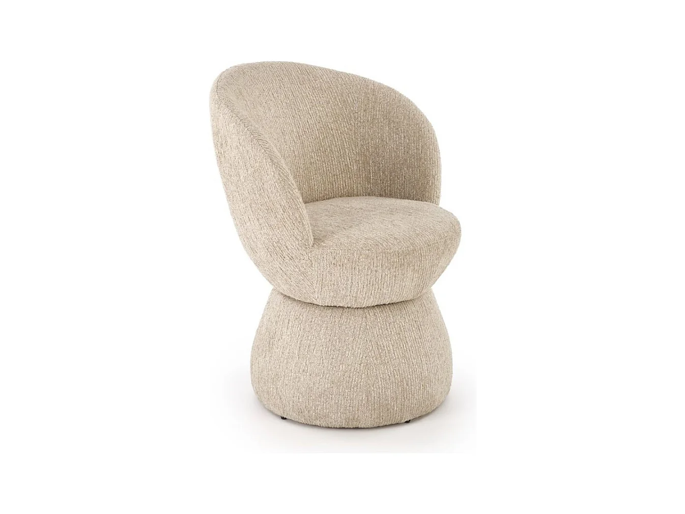 Chaise design pivotante en tissu beige Nestor