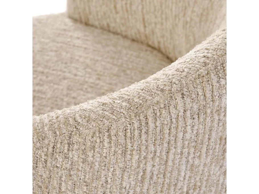 Chaise design pivotante en tissu beige Nestor