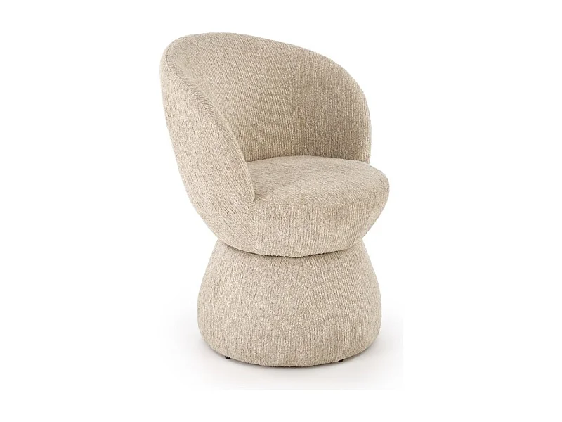 Chaise design pivotante en tissu beige Nestor