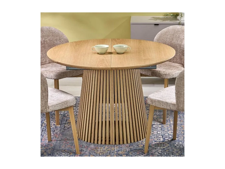 Table de salle à manger ronde extensible avec tasseaux UTAH