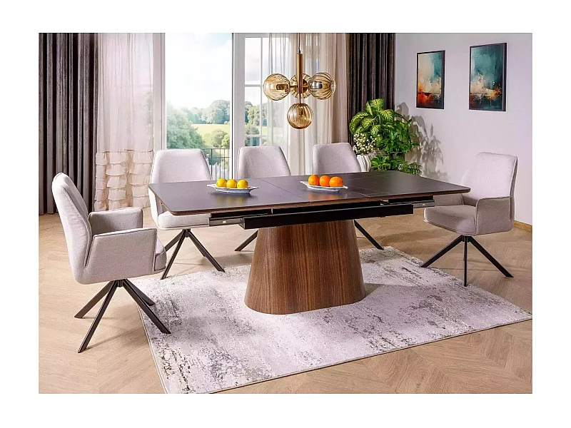 Table à manger Monacco/Céramique/Extensible/Marron&Noir