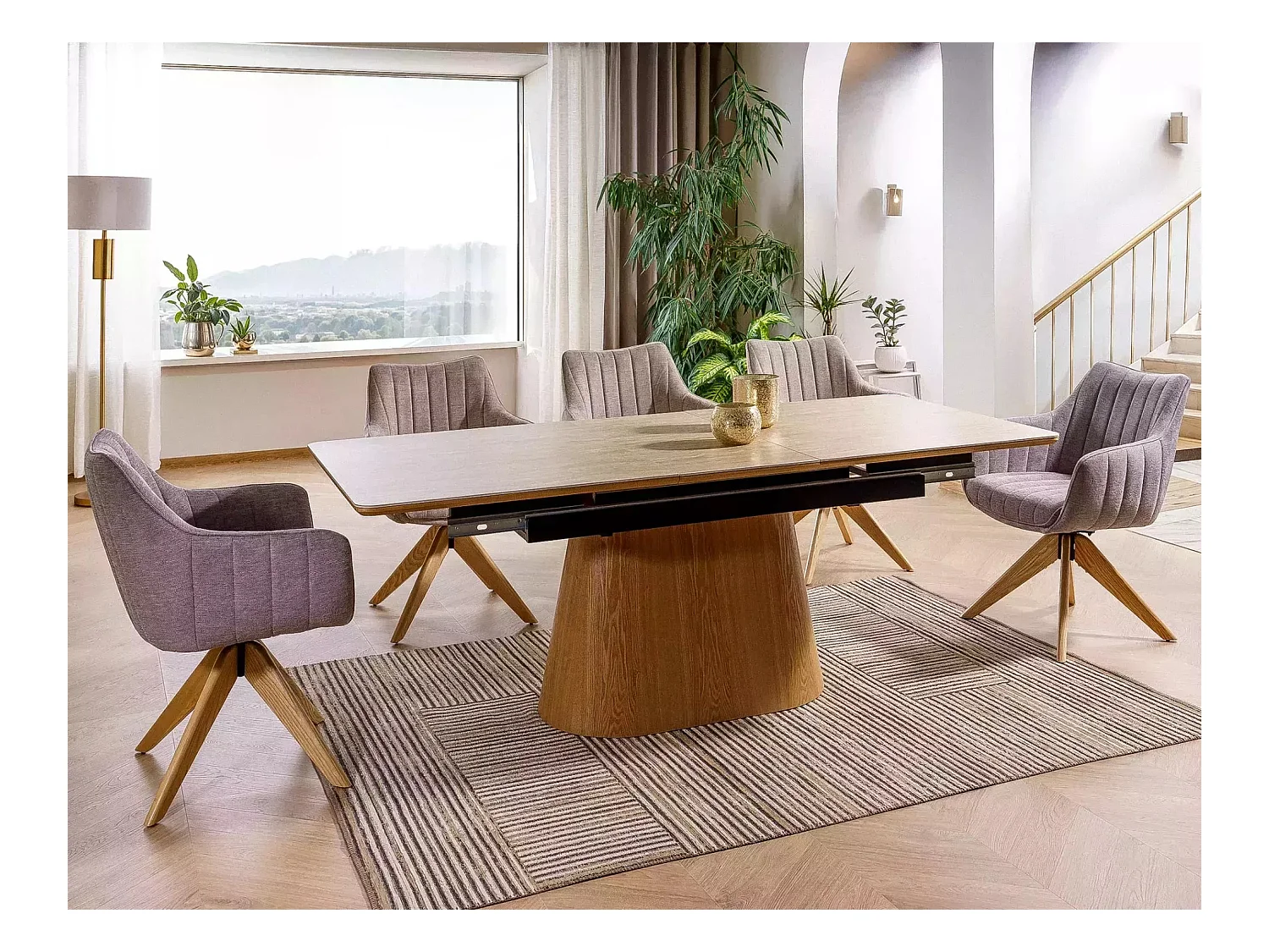 Esstisch Monacco/Keramik/Erweiterbar/Braun&Beige