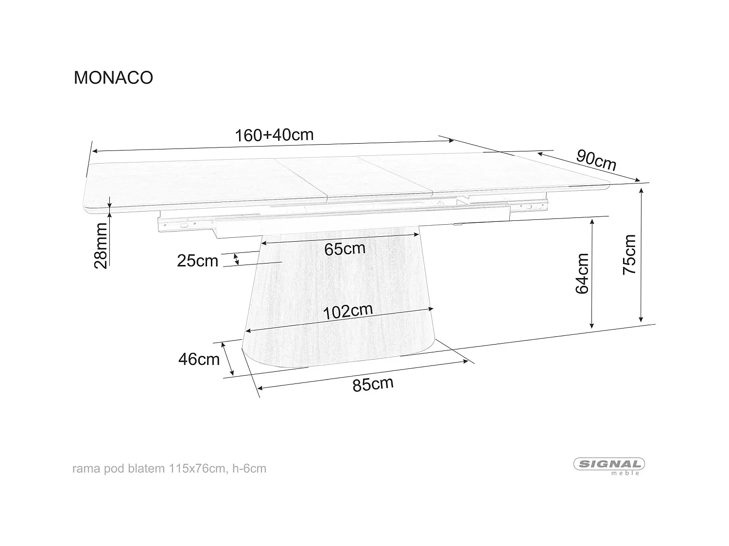 Esstisch Monacco/Keramik/Erweiterbar/Braun&Beige