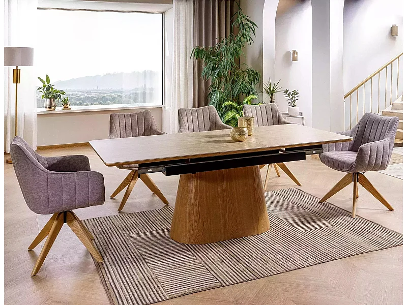 Tavolo da pranzo Monacco/Ceramica/Allungabile/Marrone&Beige