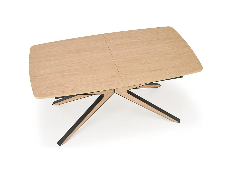 Table à manger extensible bois et noir 160 / 220 cm NEMO