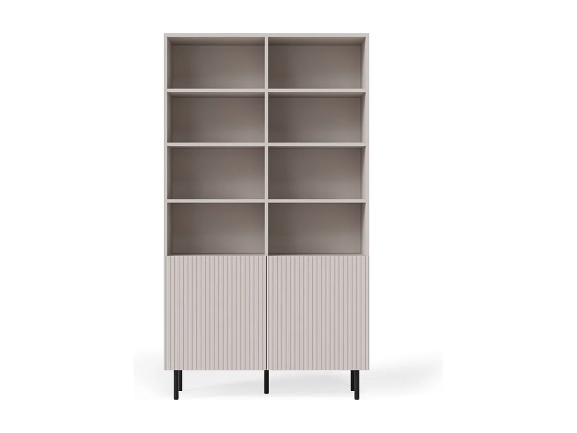 Buffet haut couleur cachemire avec 2 portes et niches de rangement ROTTERDAM