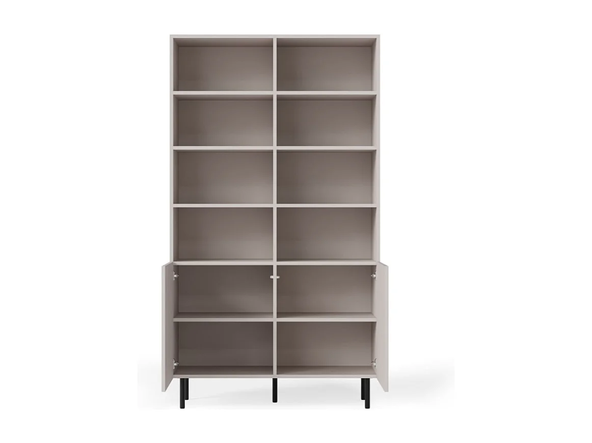 Buffet haut couleur cachemire avec 2 portes et niches de rangement ROTTERDAM