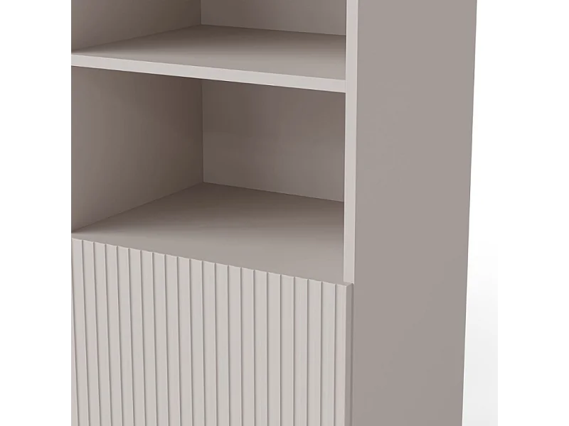 Buffet haut couleur cachemire avec 2 portes et niches de rangement ROTTERDAM