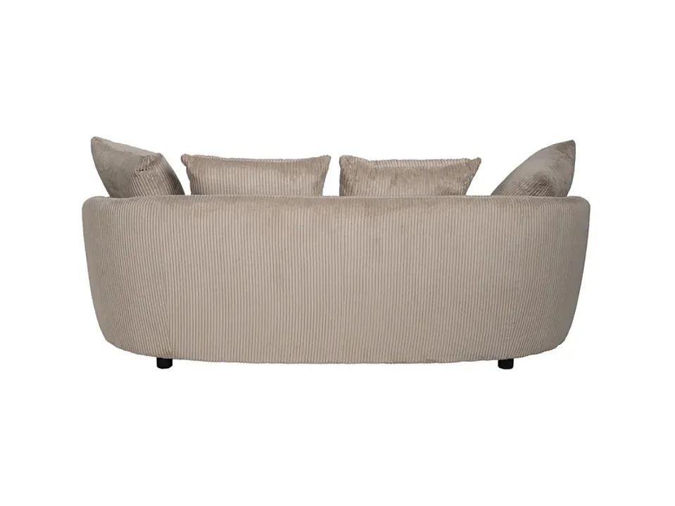 Canapé 3 places tissu beige côtelé avec coussins ÉQUATORIA