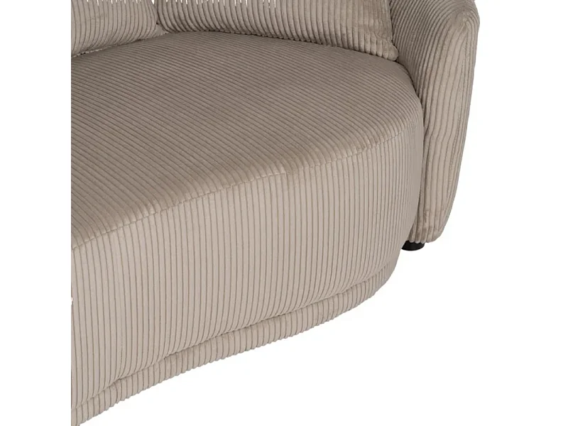 Canapé 3 places tissu beige côtelé avec coussins ÉQUATORIA