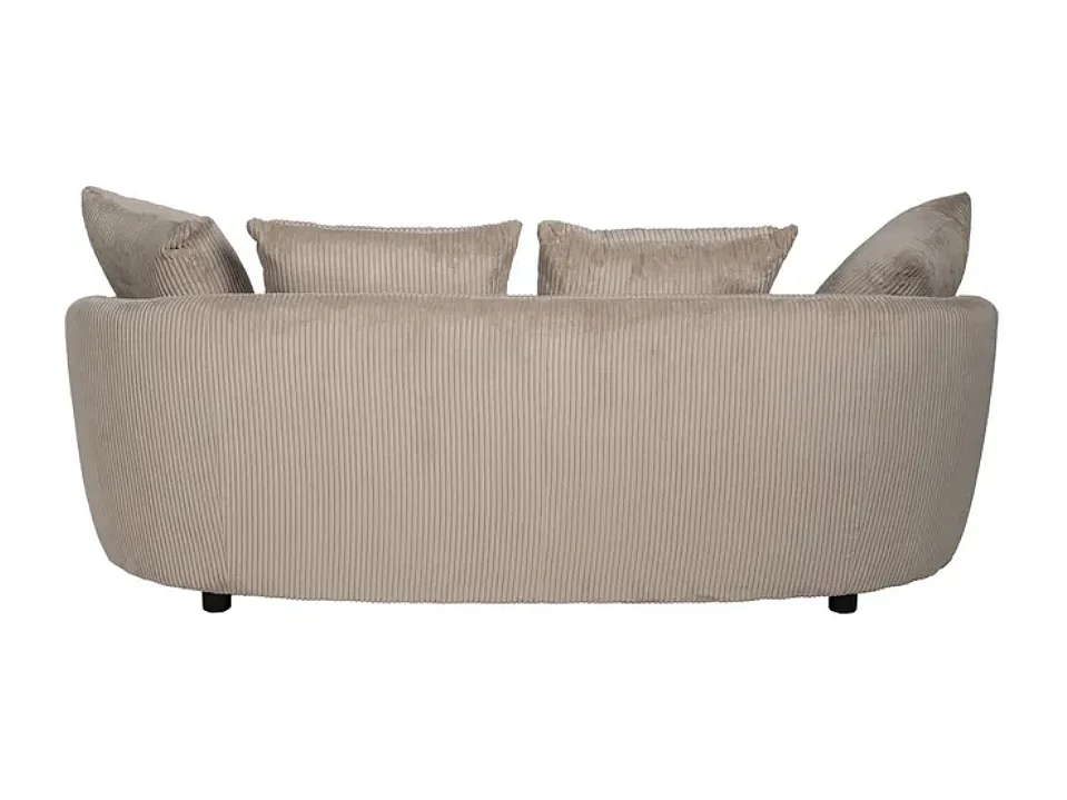 Canapé 3 places tissu beige côtelé avec coussins ÉQUATORIA