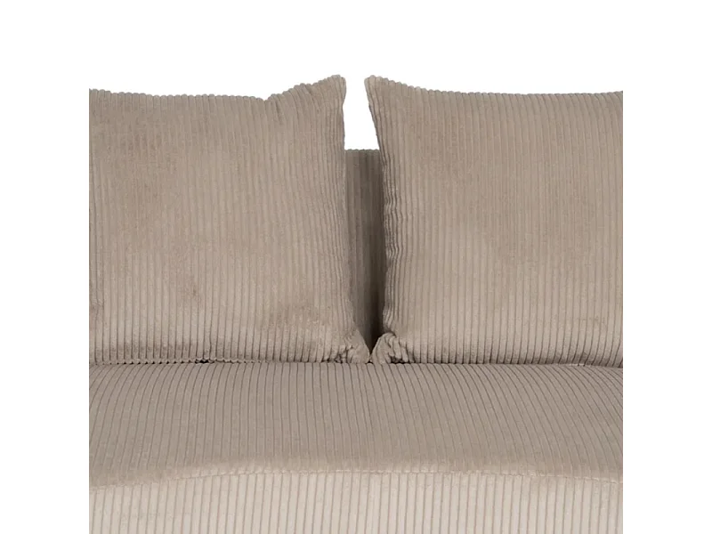 Canapé 3 places tissu beige côtelé avec coussins ÉQUATORIA