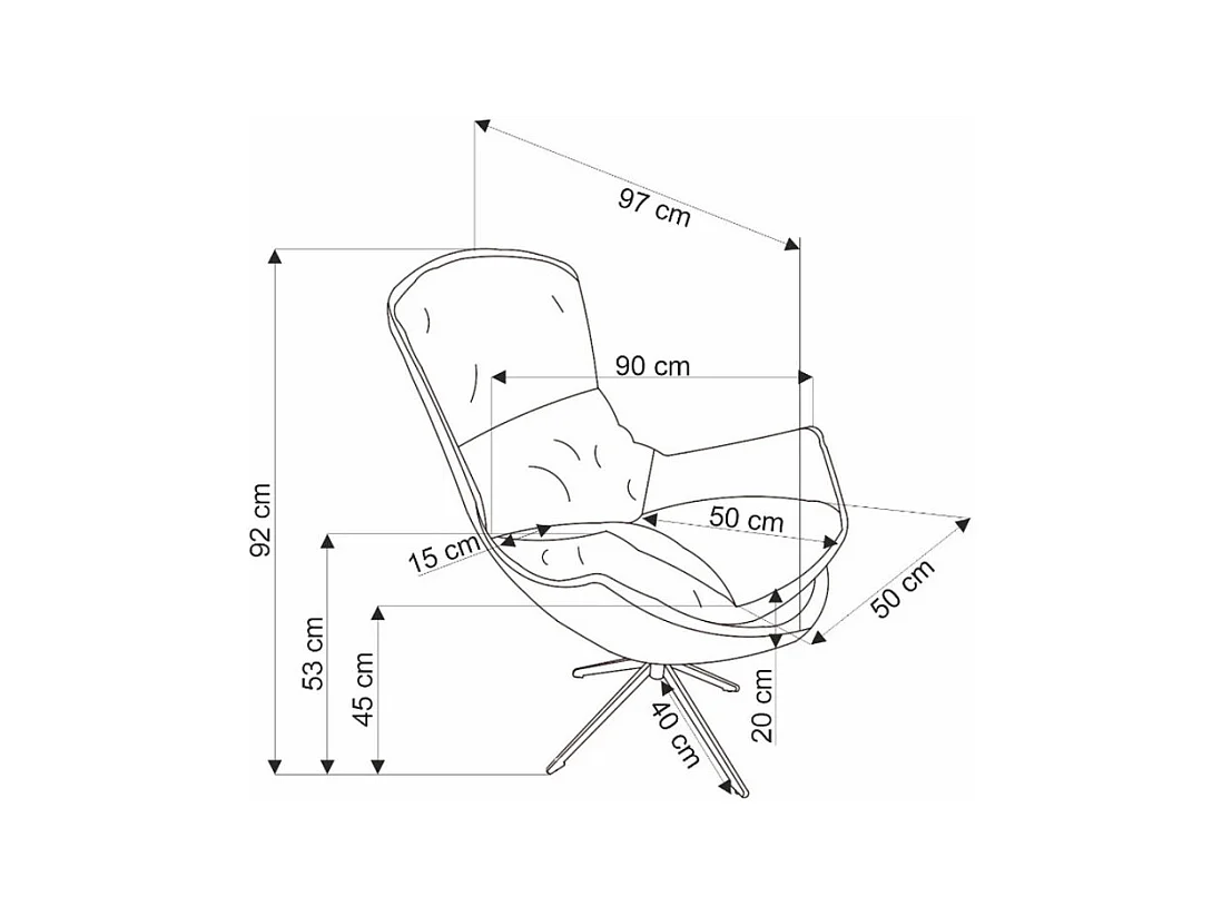 Fauteuil confort pivotant 360° beige Adel