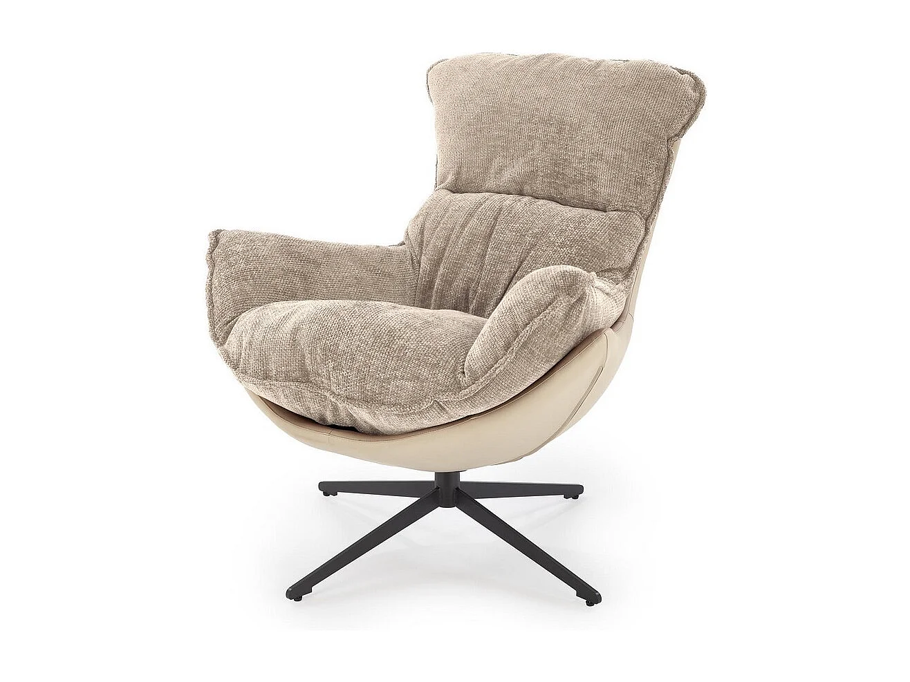 Fauteuil confort pivotant 360° beige Adel