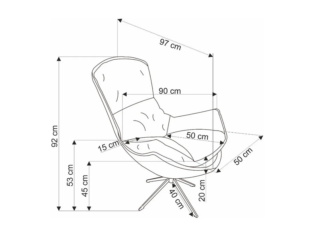 Fauteuil confort pivotant 360° beige Adel