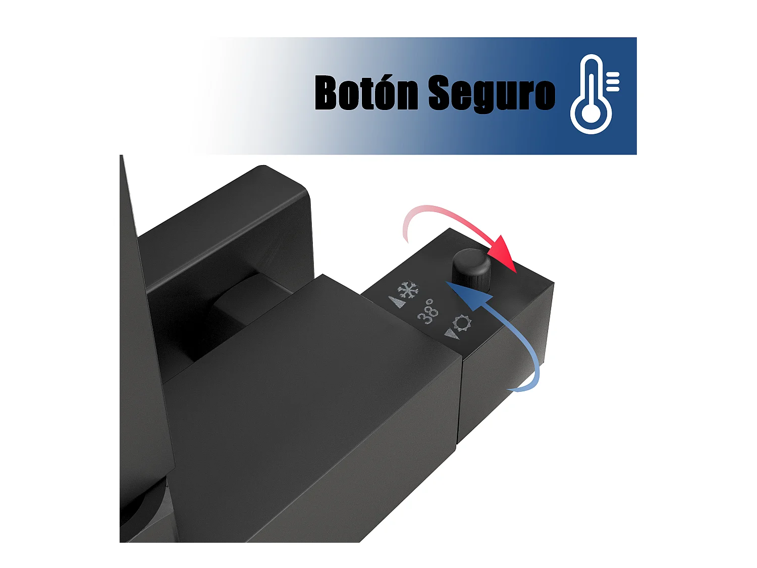 AICA Columna de Ducha Termostática Negra Mate con Alcachofa Cuadrada y Rociador Superior Grande 20 cm x 20 cm