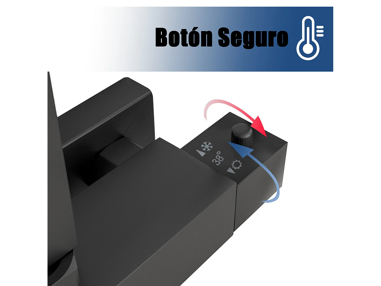 Columna de Ducha Termostática AICA Negra Mate Ajustable con Alcachofa y Ducha Superior Grande Cuadrada