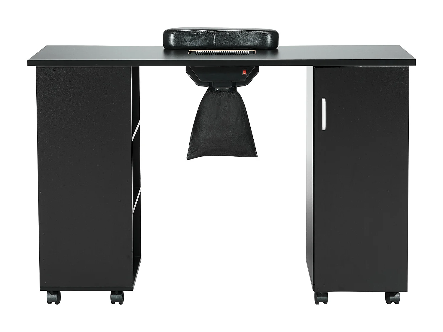Table de Manucure SucceBuy, Station de Table à Ongles Dépoussiéreur Électrique, Bureau d'Ongles Mobile 8 Roues, 3 Sacs à Poussière Repose-Poignet