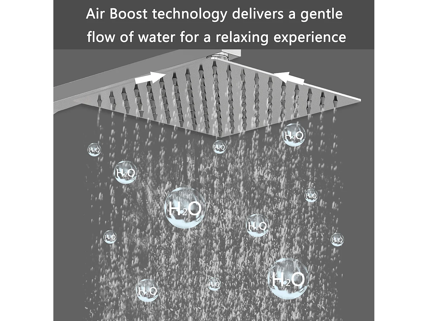 Coluna de Chuveiro Termostática AICA Cromada Ajustável com Chuveiro de Mão e Chuveiro Superior Grande Quadrado