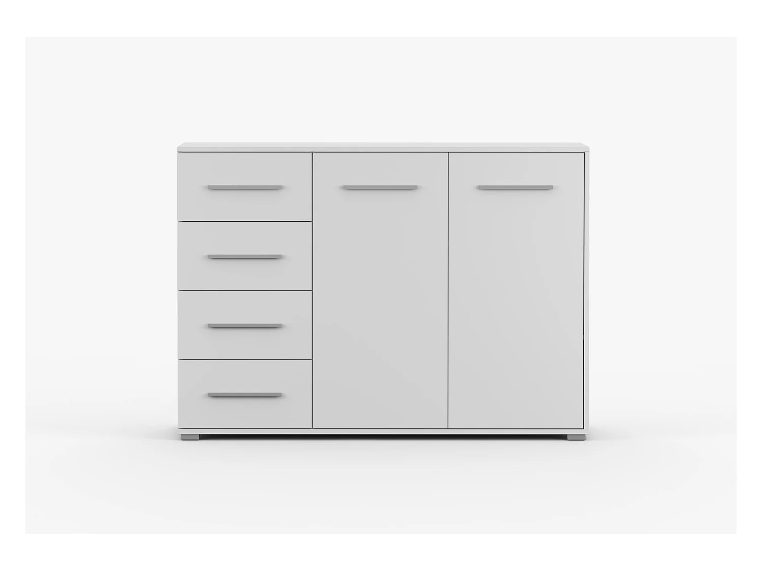 Buffet - Commode Ilario III 135 cm - Aspect mat - Blanc